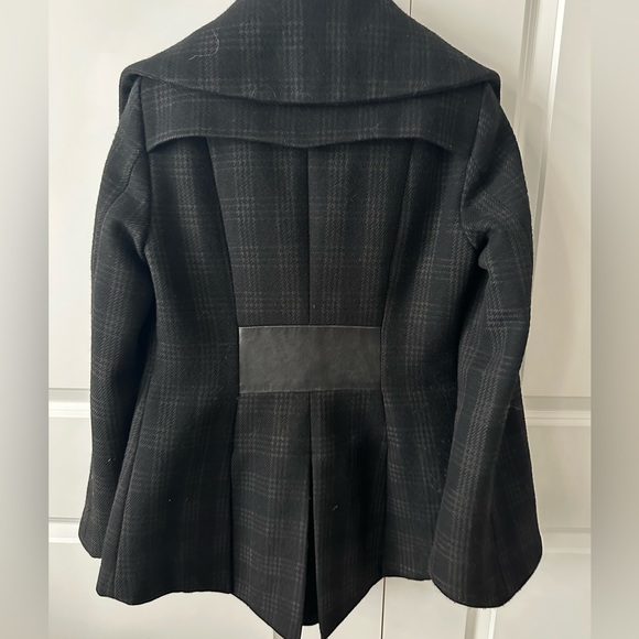 Mackage Black Wool tailored Jackets - sz Small with leather accents - Picture 7 of 8
